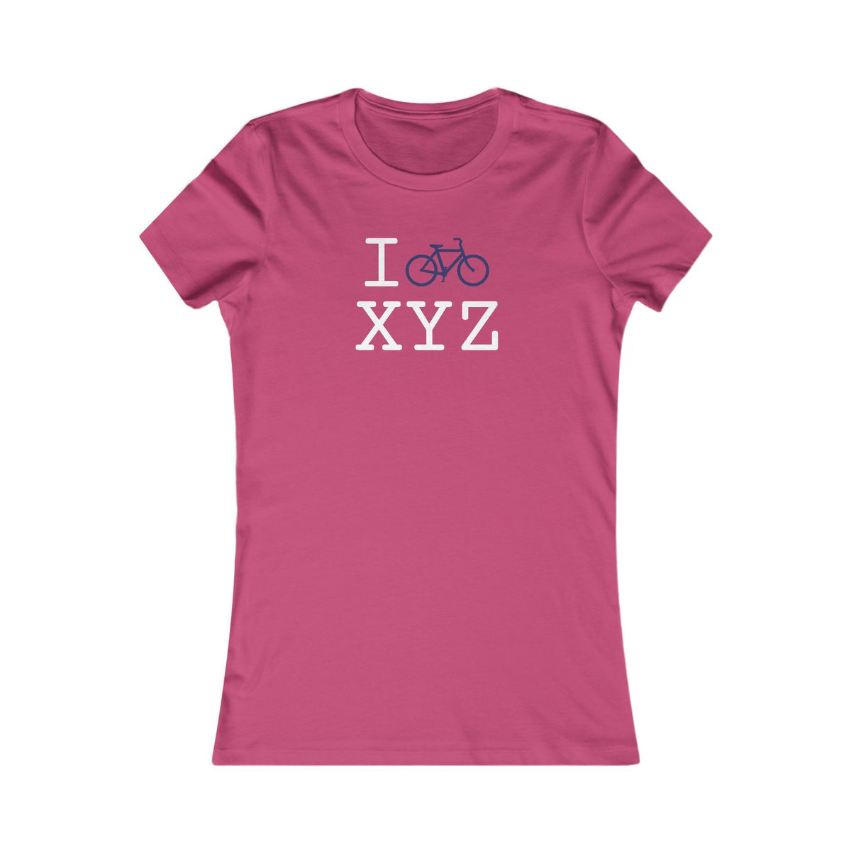 I Bike women's T, navy bike