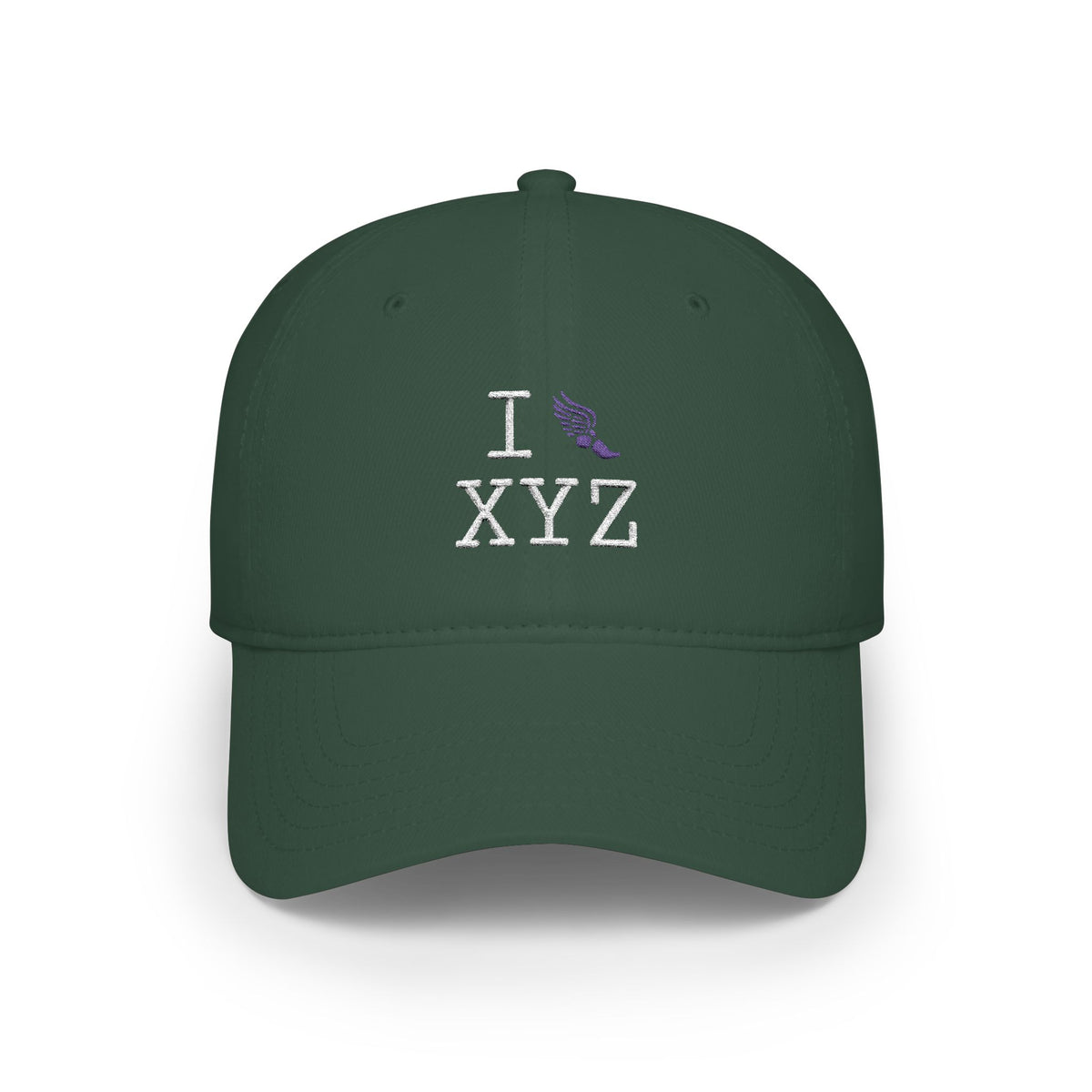 I Run baseball cap, purple logo