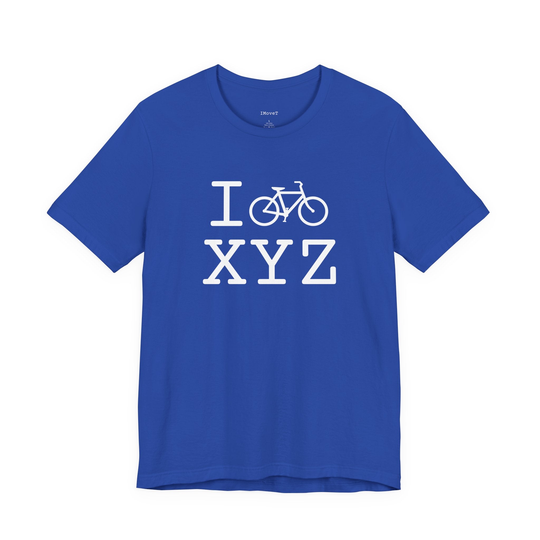 I Bike ___ unisex T, white bike