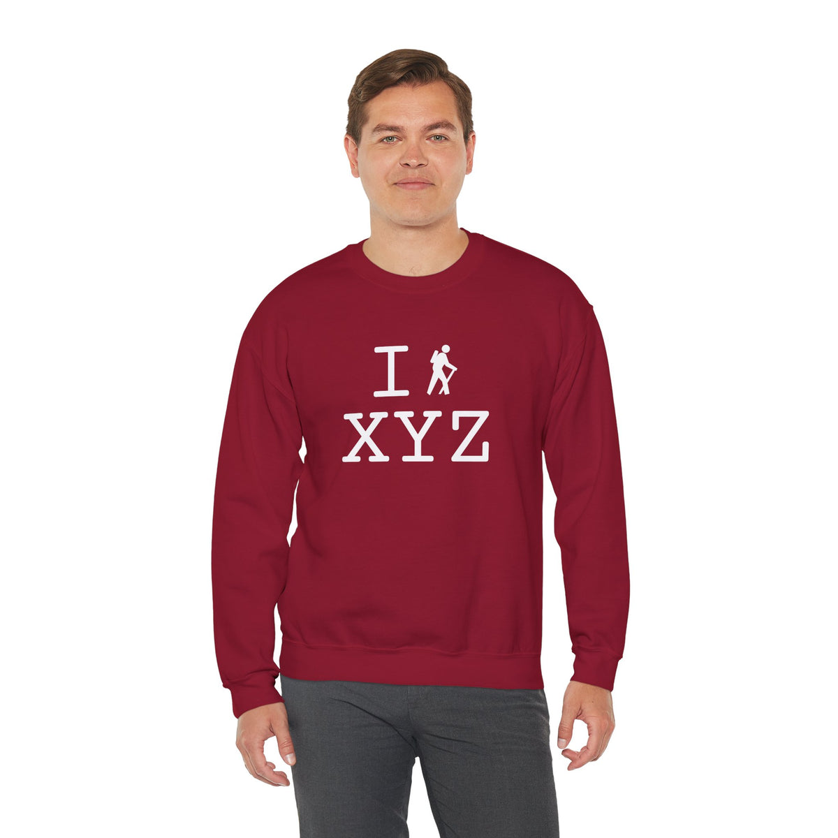 I Hike sweatshirt, white hiker