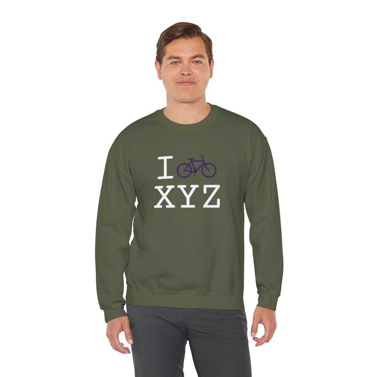I Bike sweatshirt, purple bike