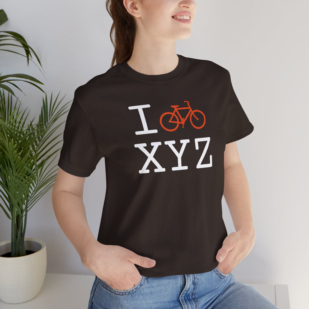 I Bike unisex T, orange bike