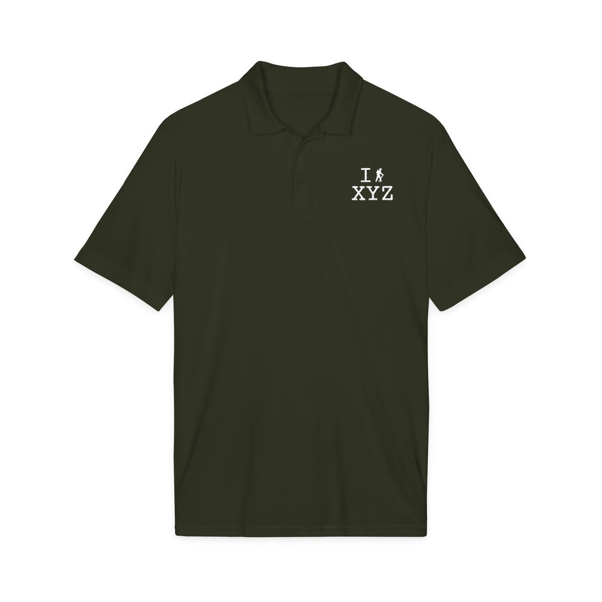 I Hike polo, white hiker