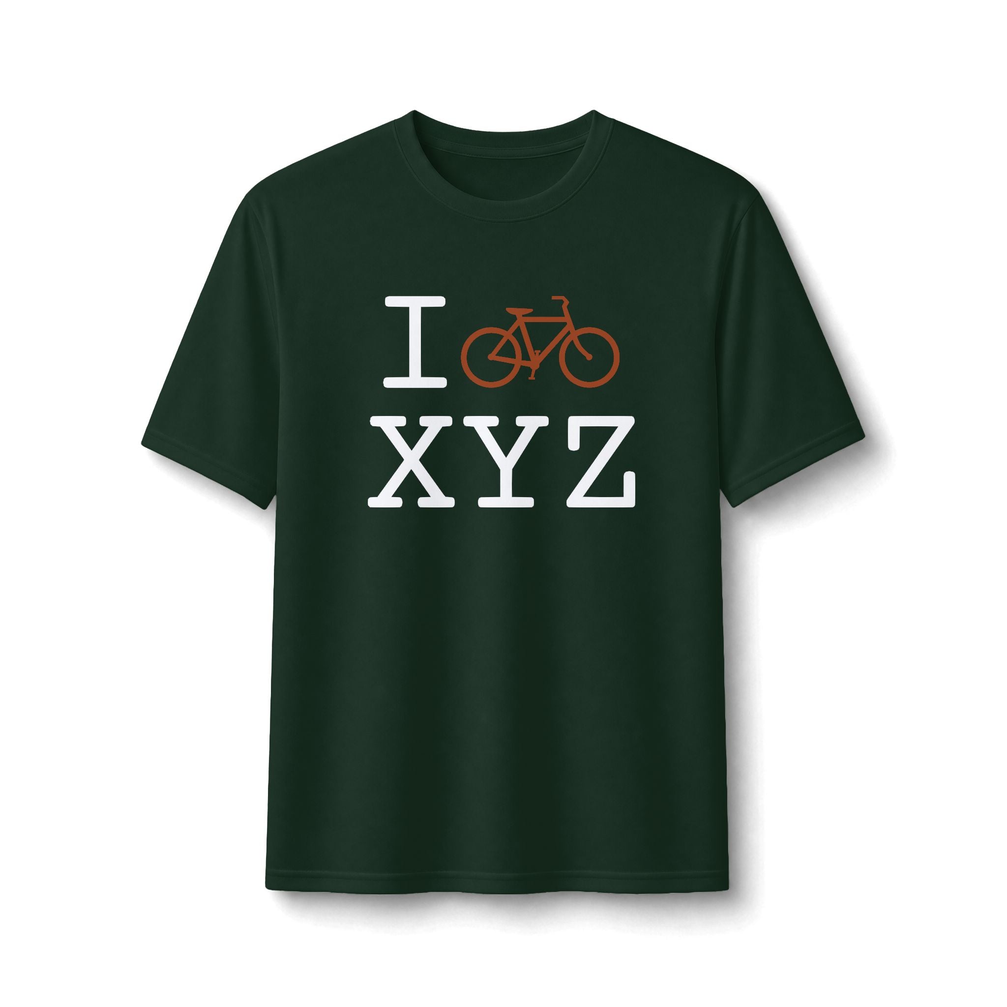 "I Bike ___" athletic T, autumn bike