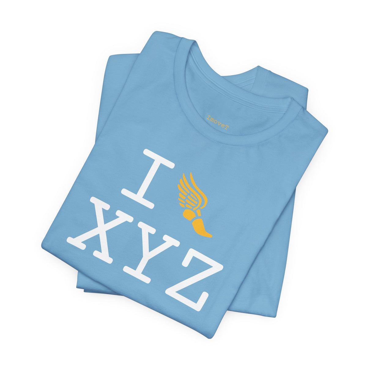 I Run unisex T, yellow logo