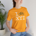 I Bike unisex T, dark green bike