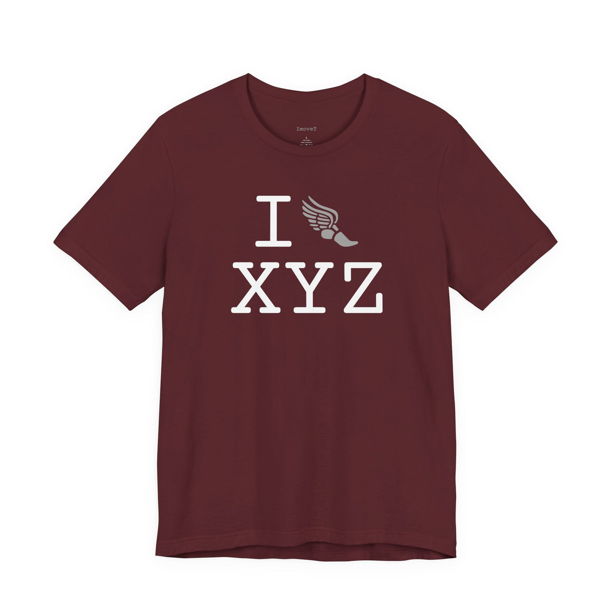 I Run unisex T, grey logo