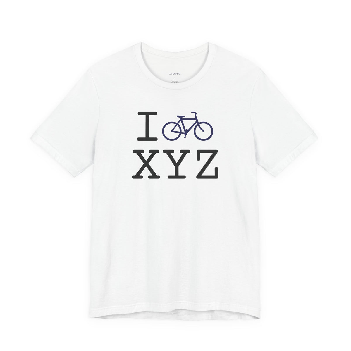 I Bike unisex T, navy bike