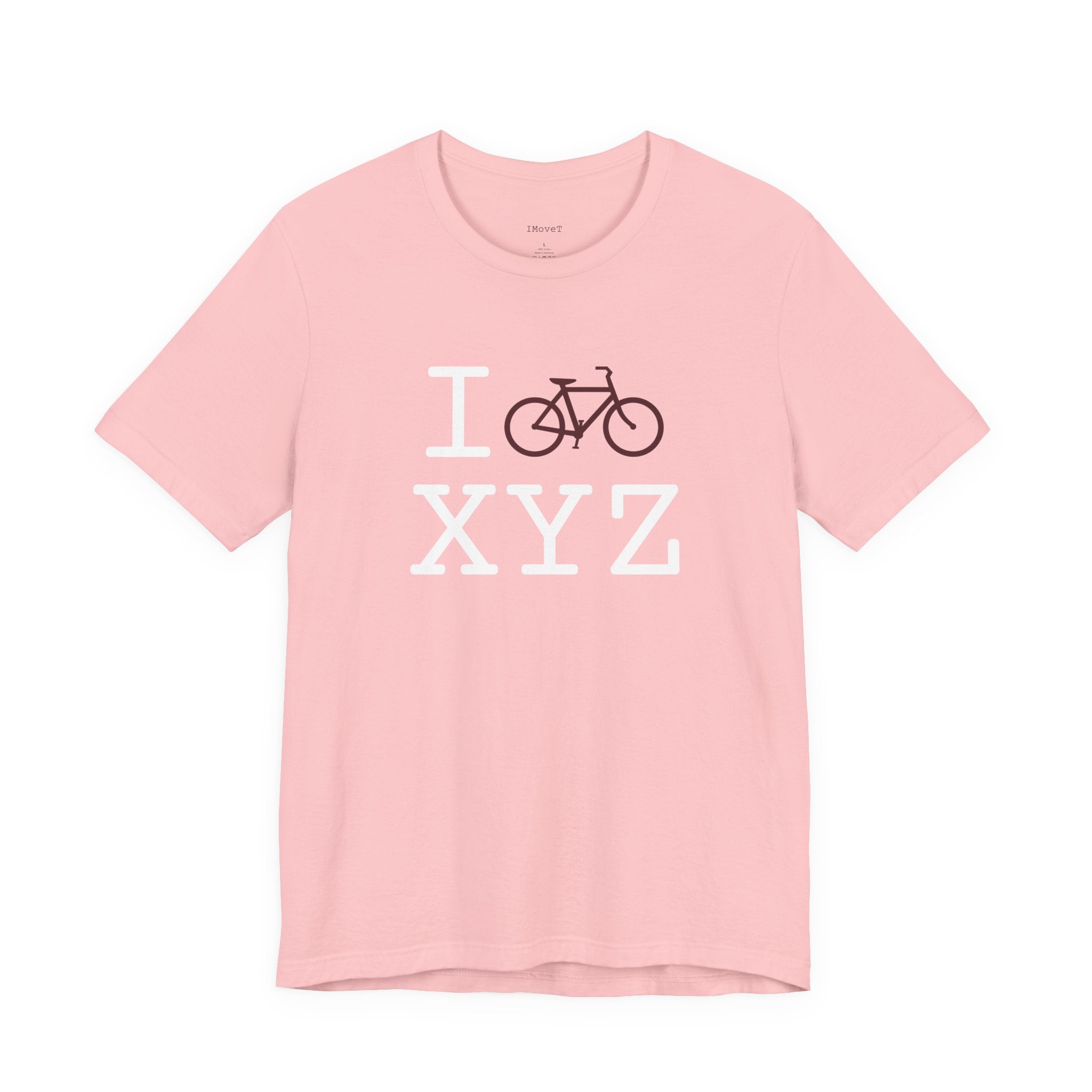 I Bike ___ unisex T, maroon bike