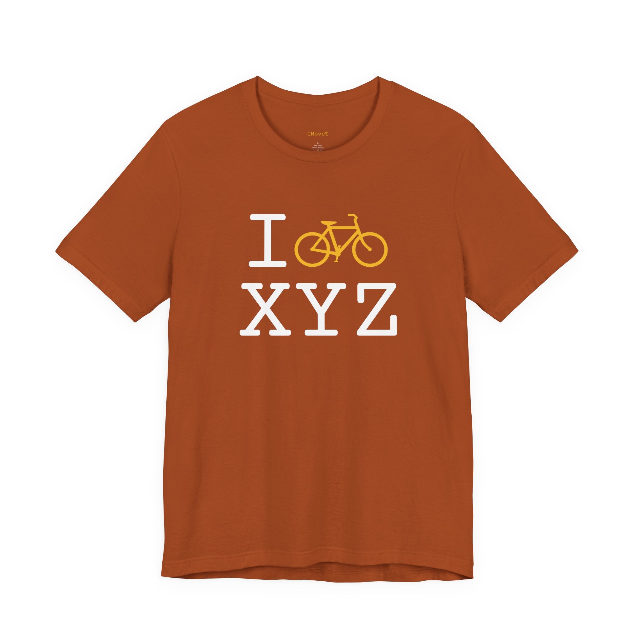I Bike ___ unisex T, yellow bike
