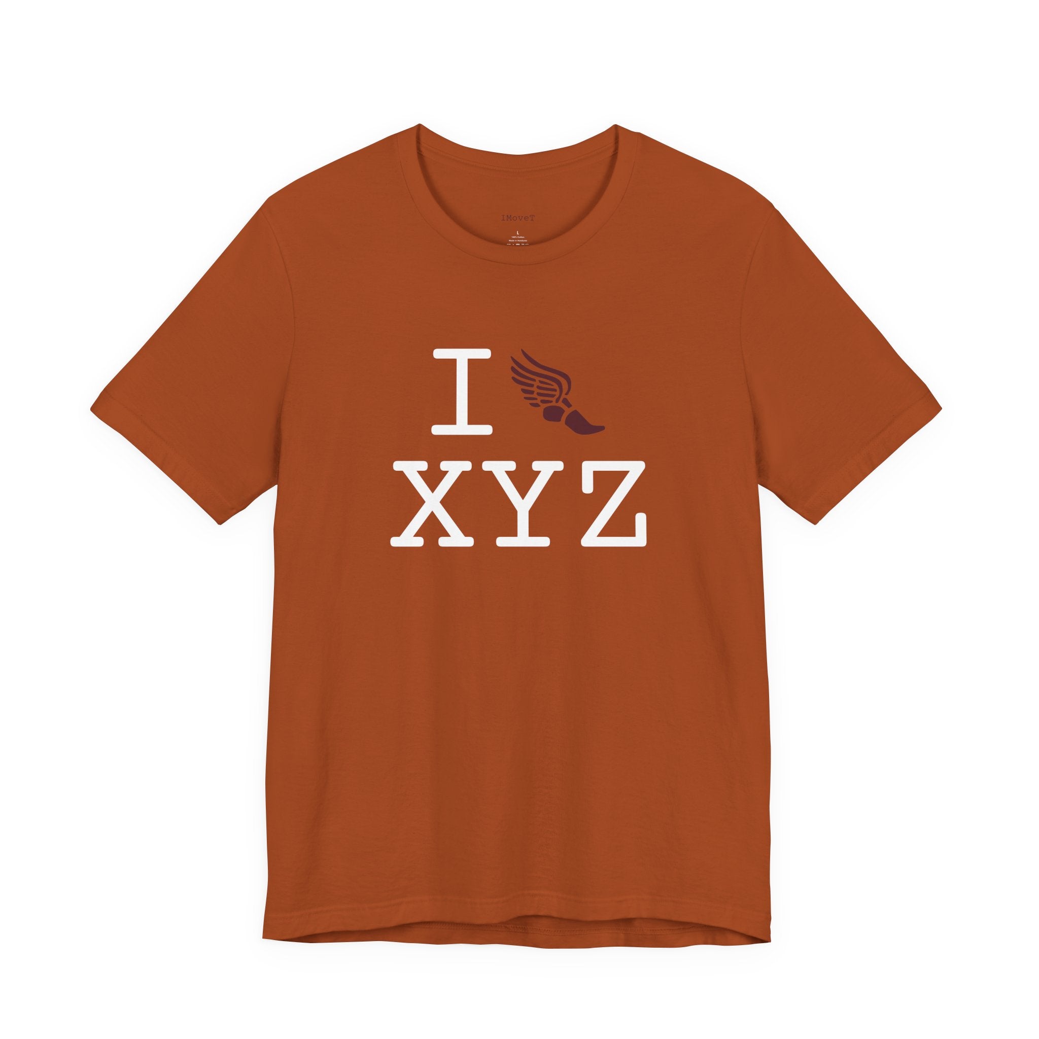 I Run ___ unisex T, maroon logo