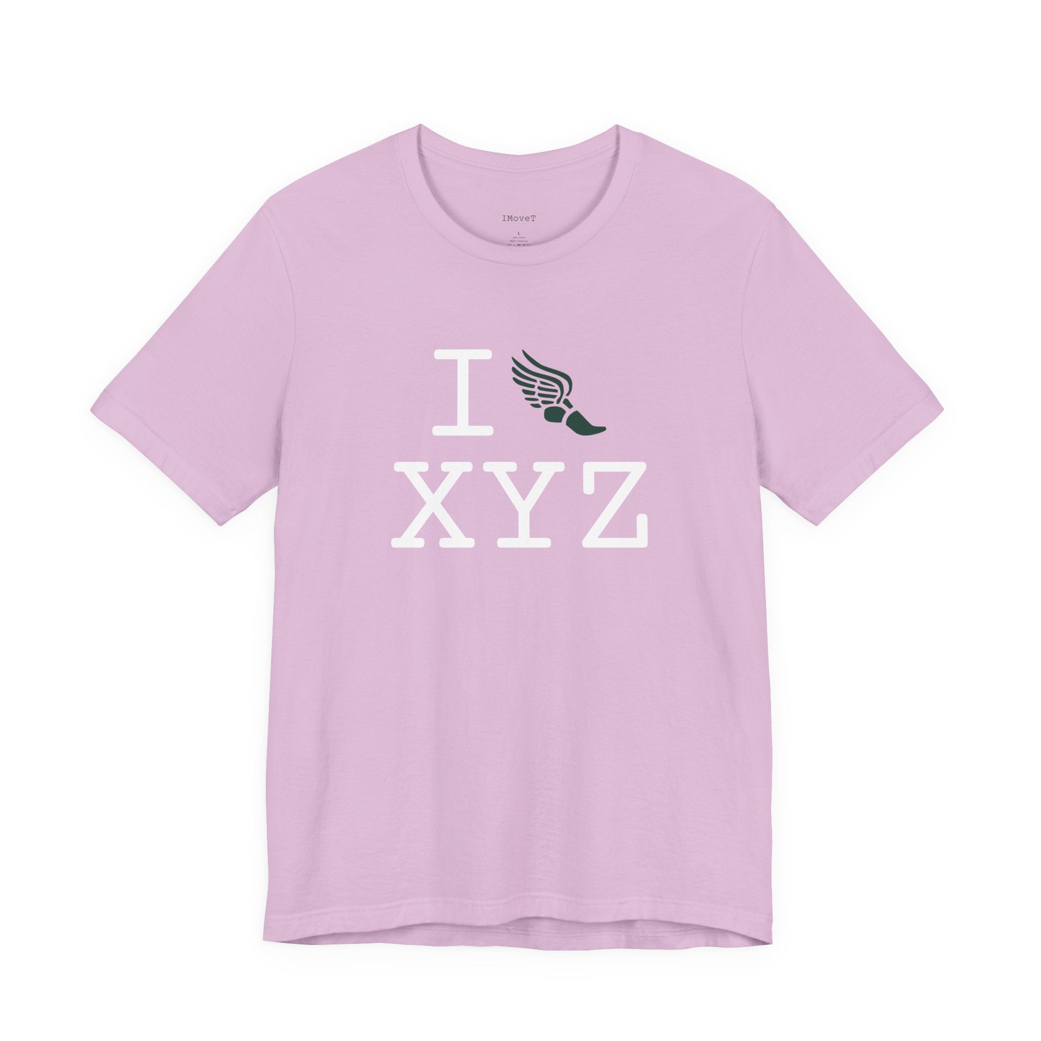 I Run ___ unisex T, dark green logo