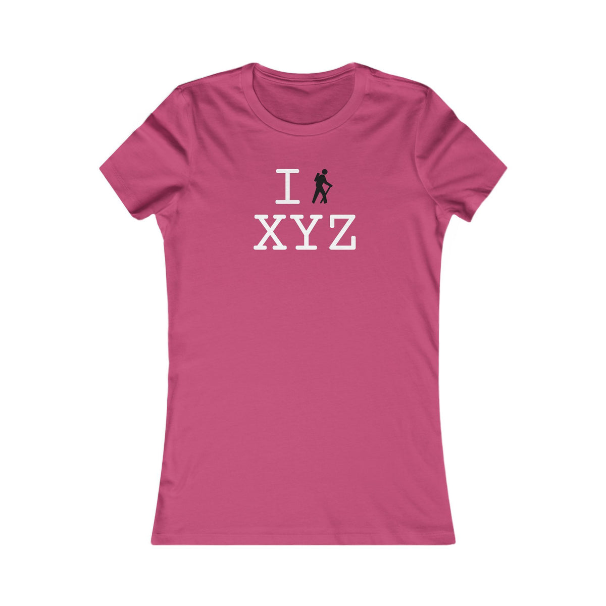 I Hike women's T, black hiker