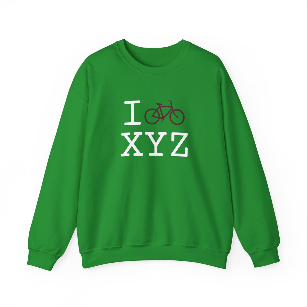 I Bike sweatshirt, maroon bike