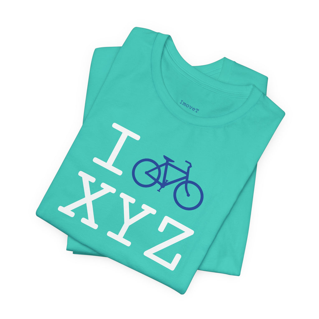 I Bike unisex T, blue bike