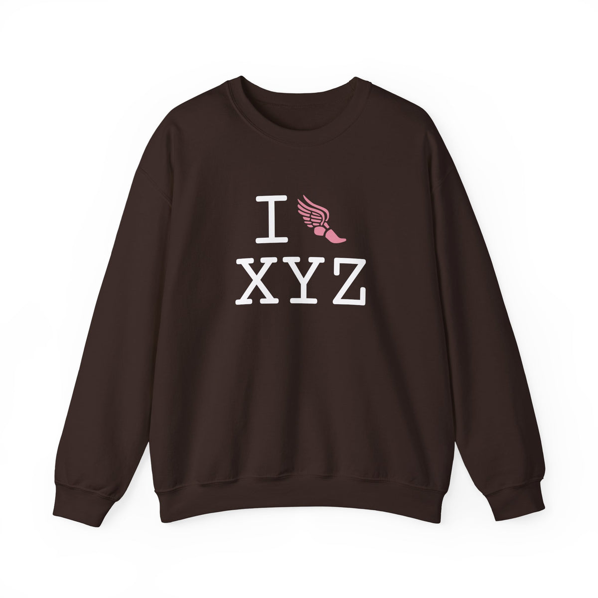 I Run sweatshirt, pink logo