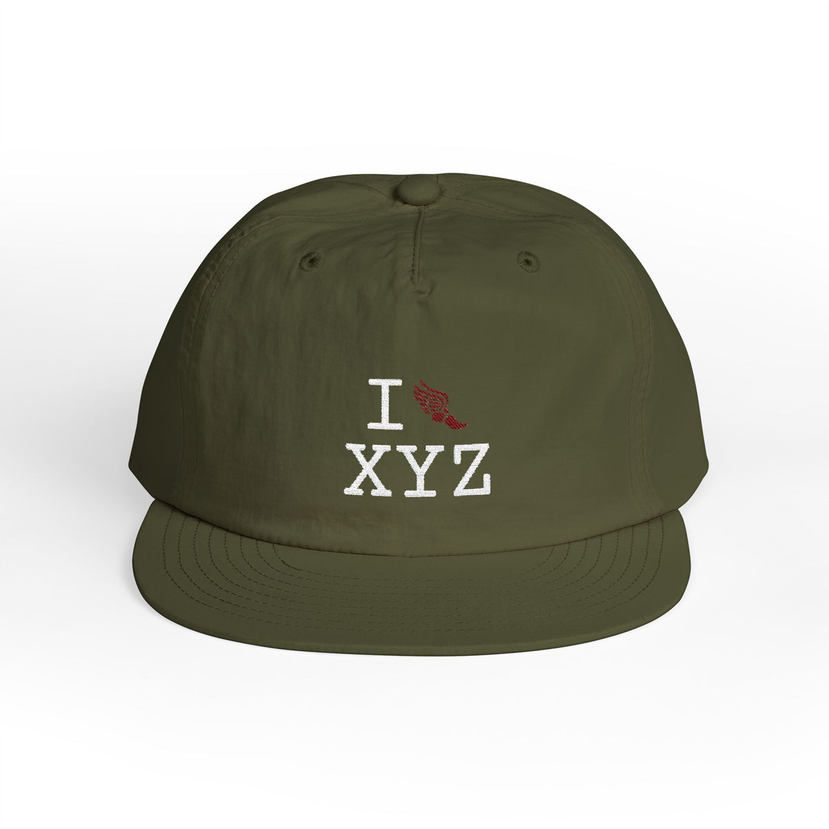 I Run athletic hat, maroon logo