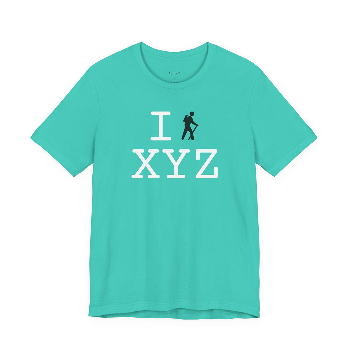 I Hike unisex T, black hiker