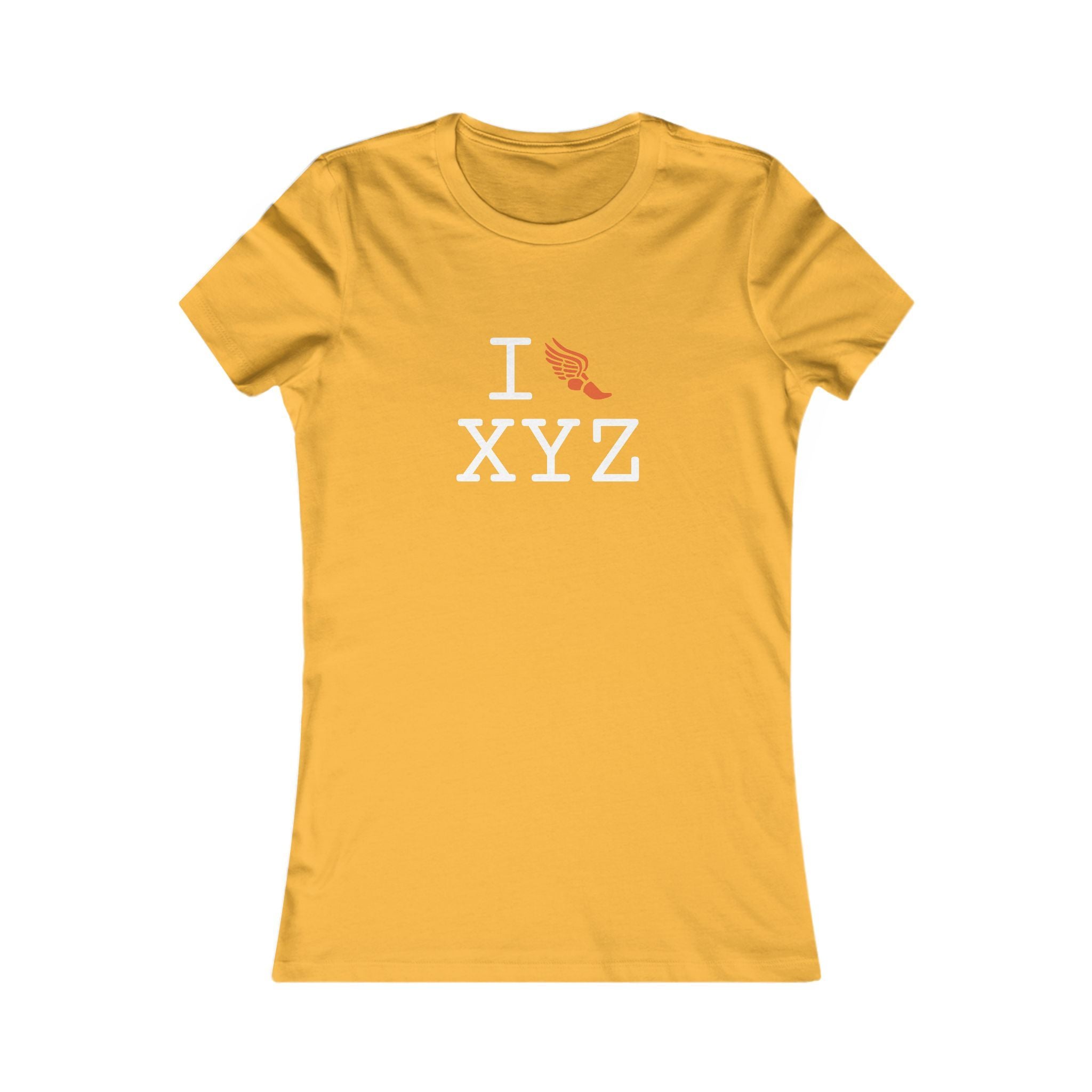 I Run ___ women's T, orange logo
