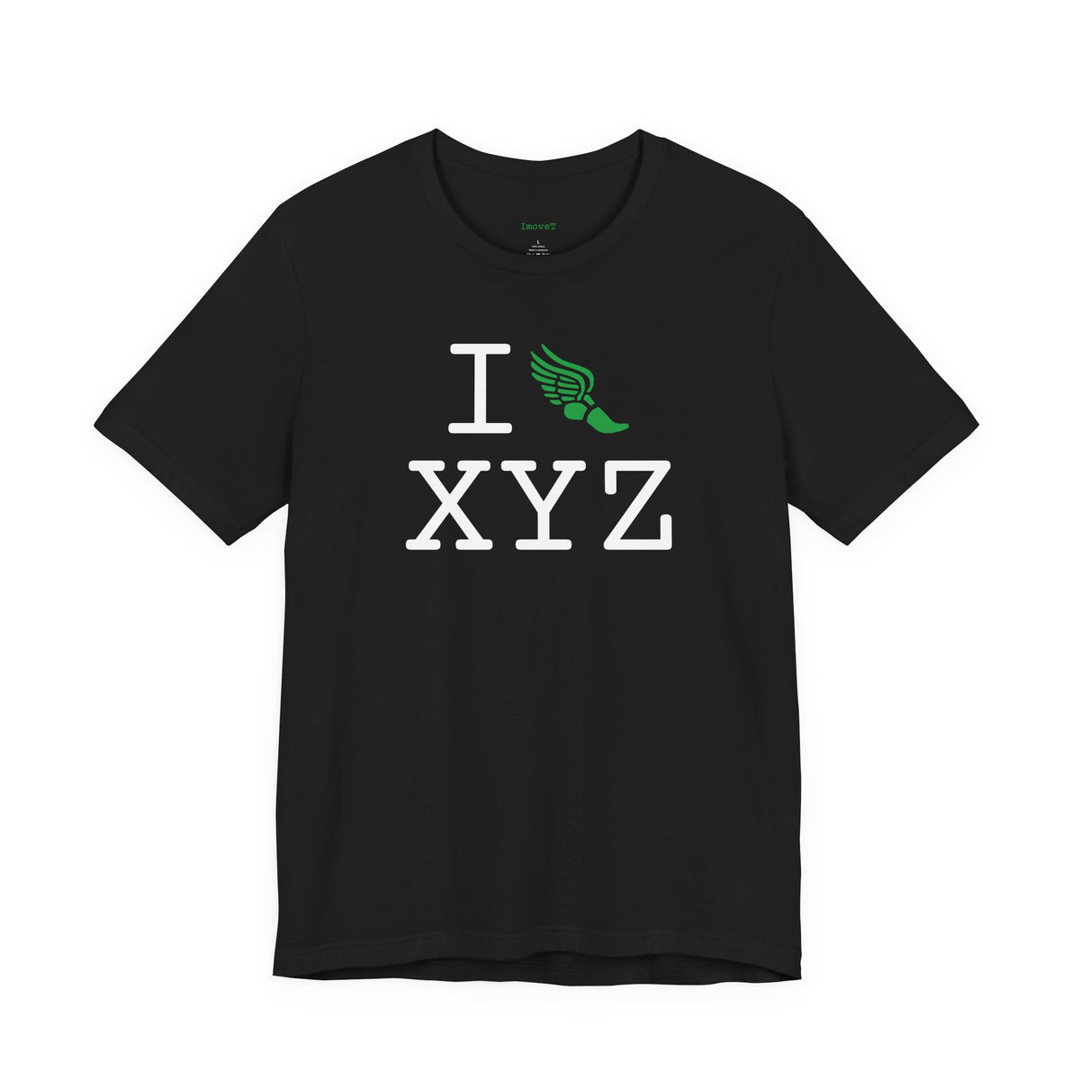I Run unisex T, green logo