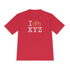 I Bike athletic T, gold bike