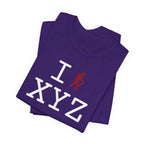 I Hike unisex T, crimson hiker