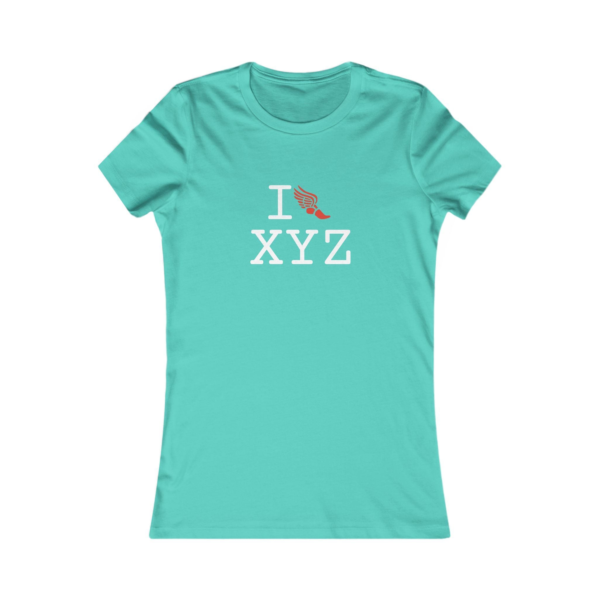 I Run ___ women's T, red logo