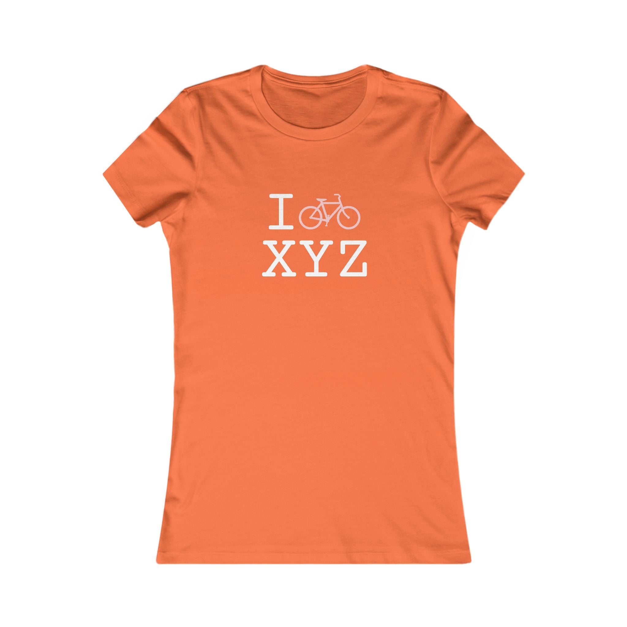 "I Bike ___" women's T, pink bike