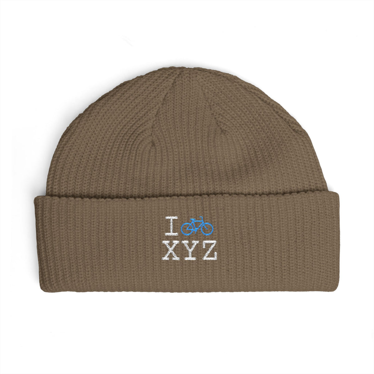 I Bike beanie, light blue bike