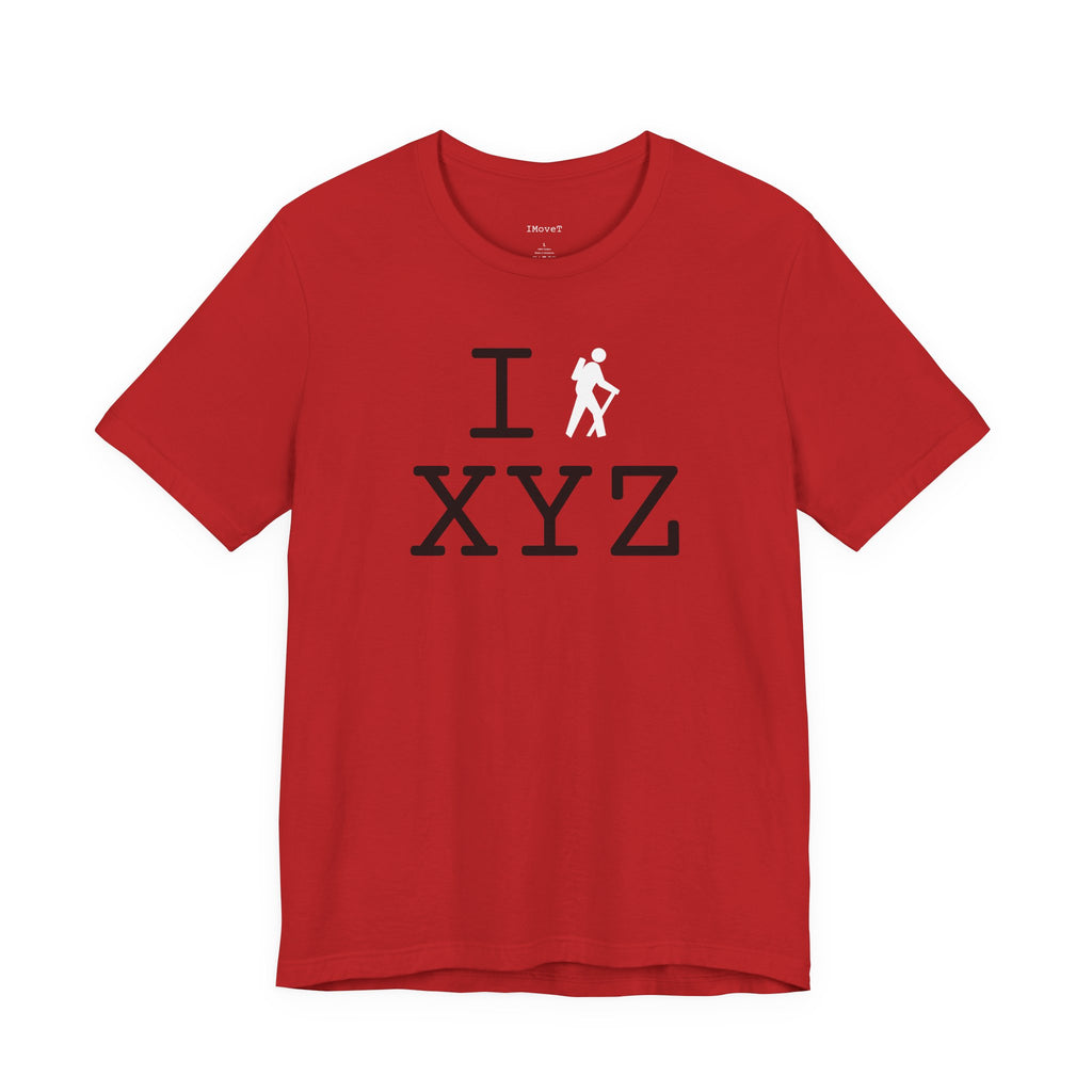I Hike unisex T, white hiker