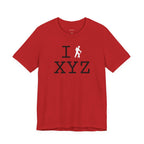 I Hike unisex T, white hiker
