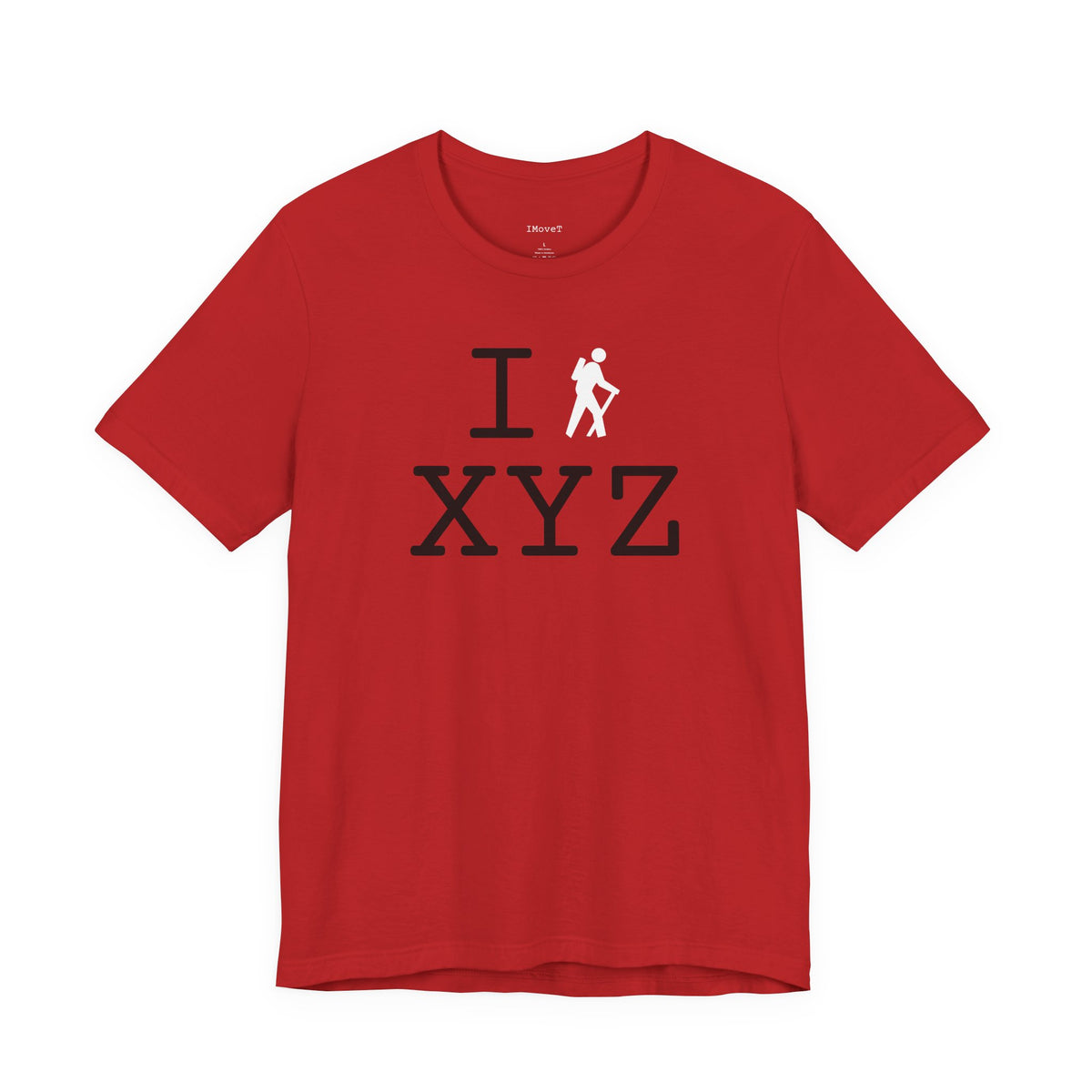 I Hike unisex T, white hiker