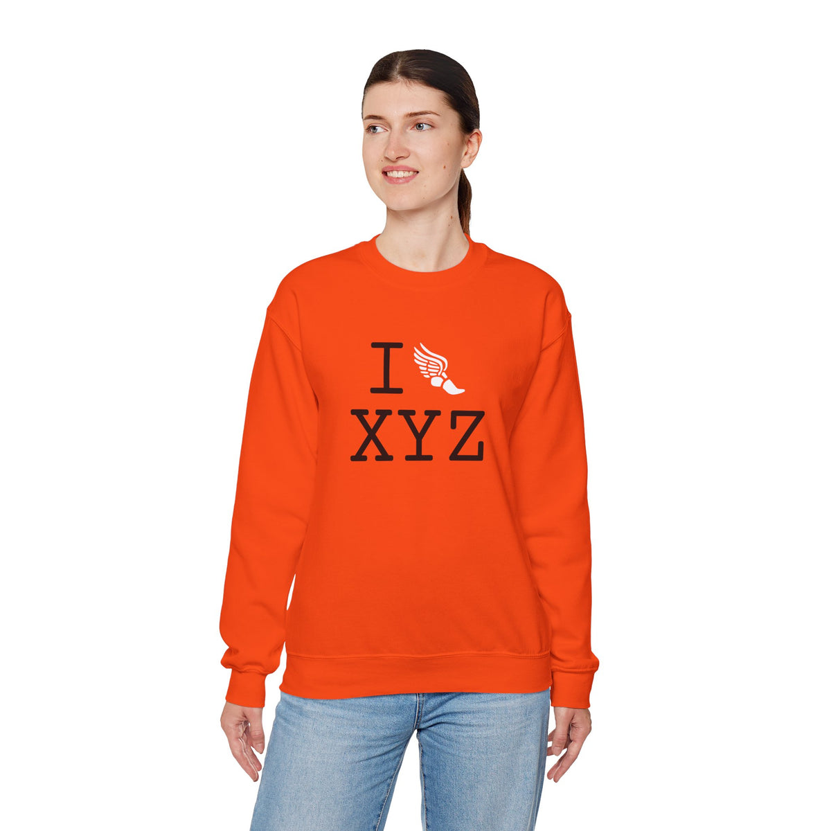 I Run sweatshirt, white logo