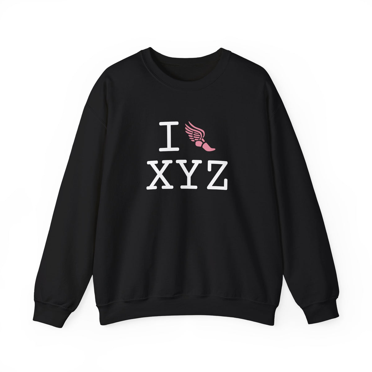 I Run sweatshirt, pink logo
