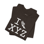 I Run unisex T, white logo