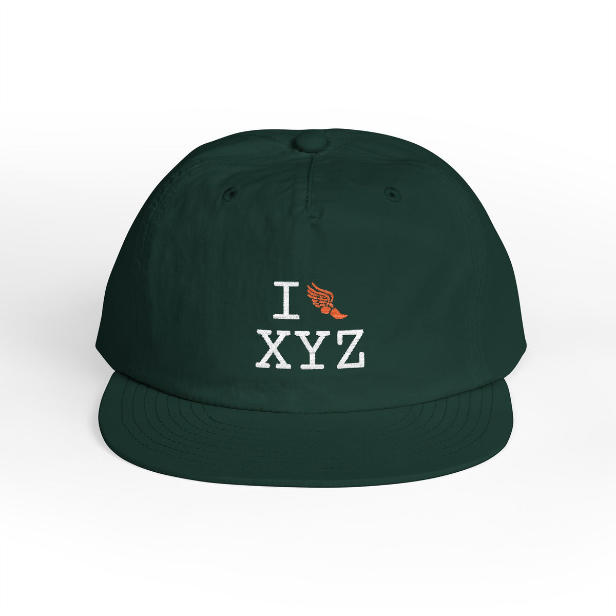 I Run athletic hat, orange logo