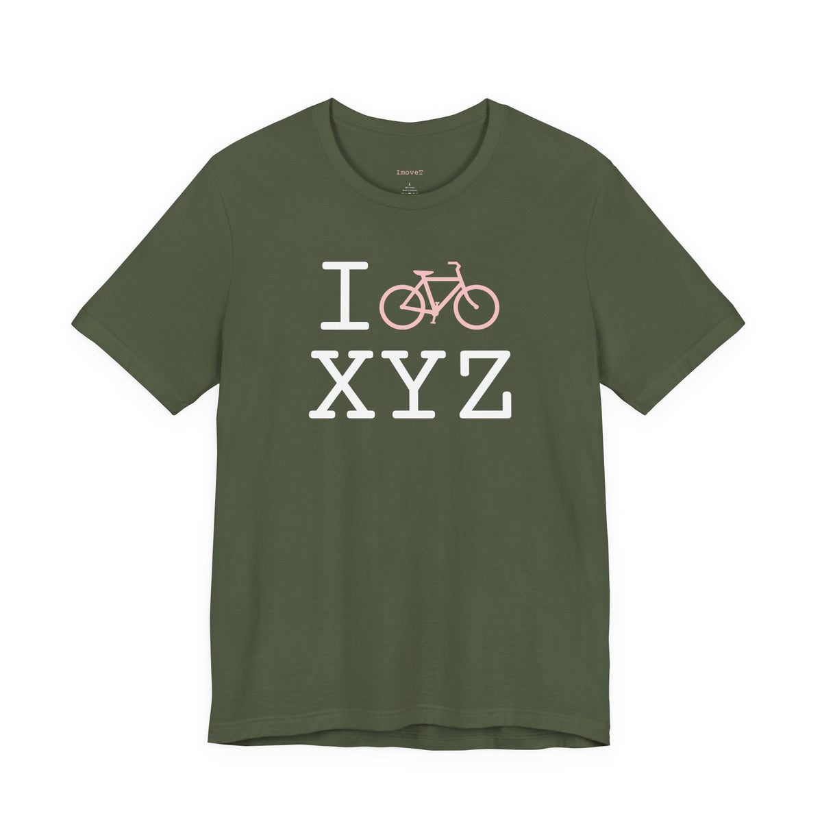 I Bike unisex T, pink bike