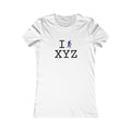 "I Hike ___" women's T, purple hiker