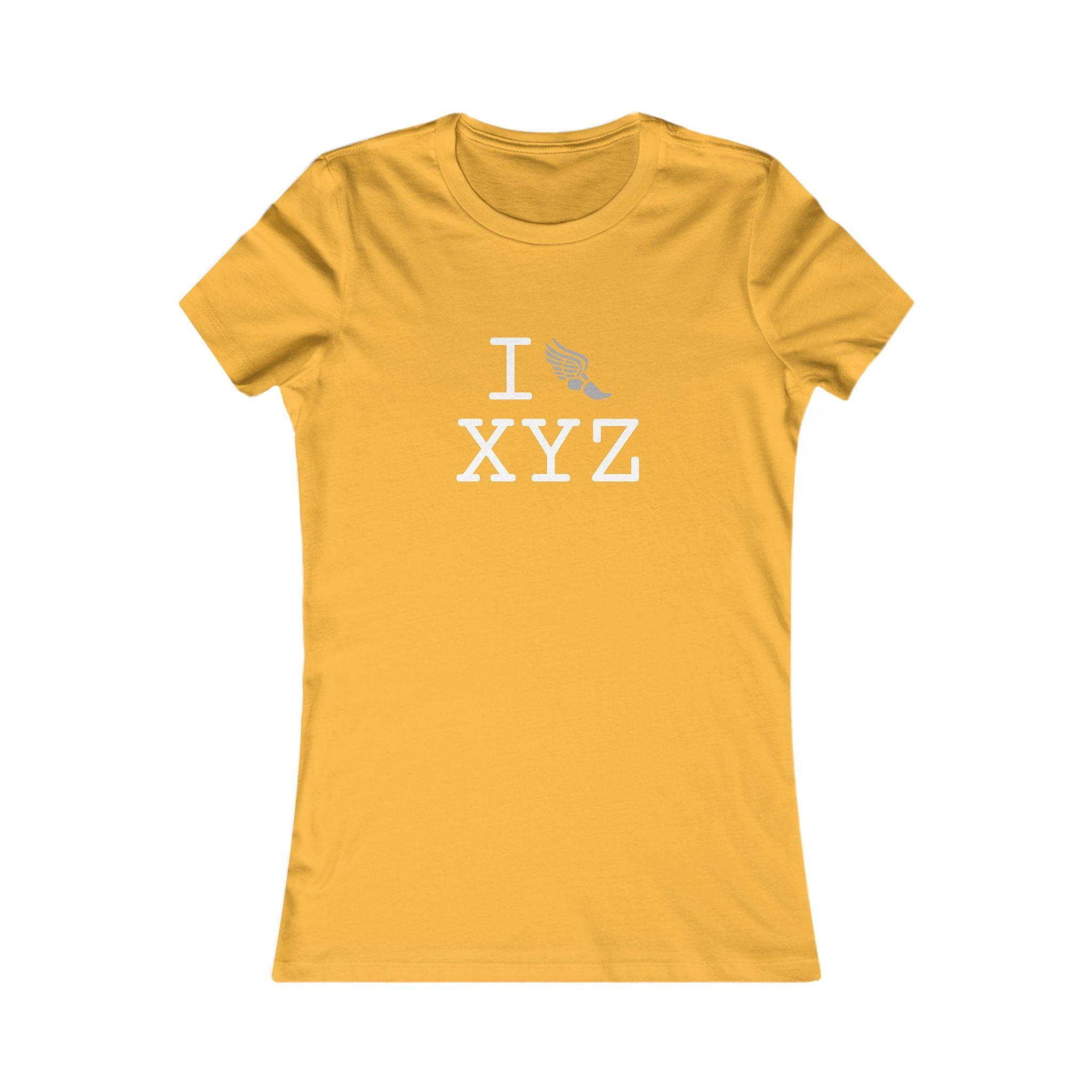 I Run ___ women's T, grey logo