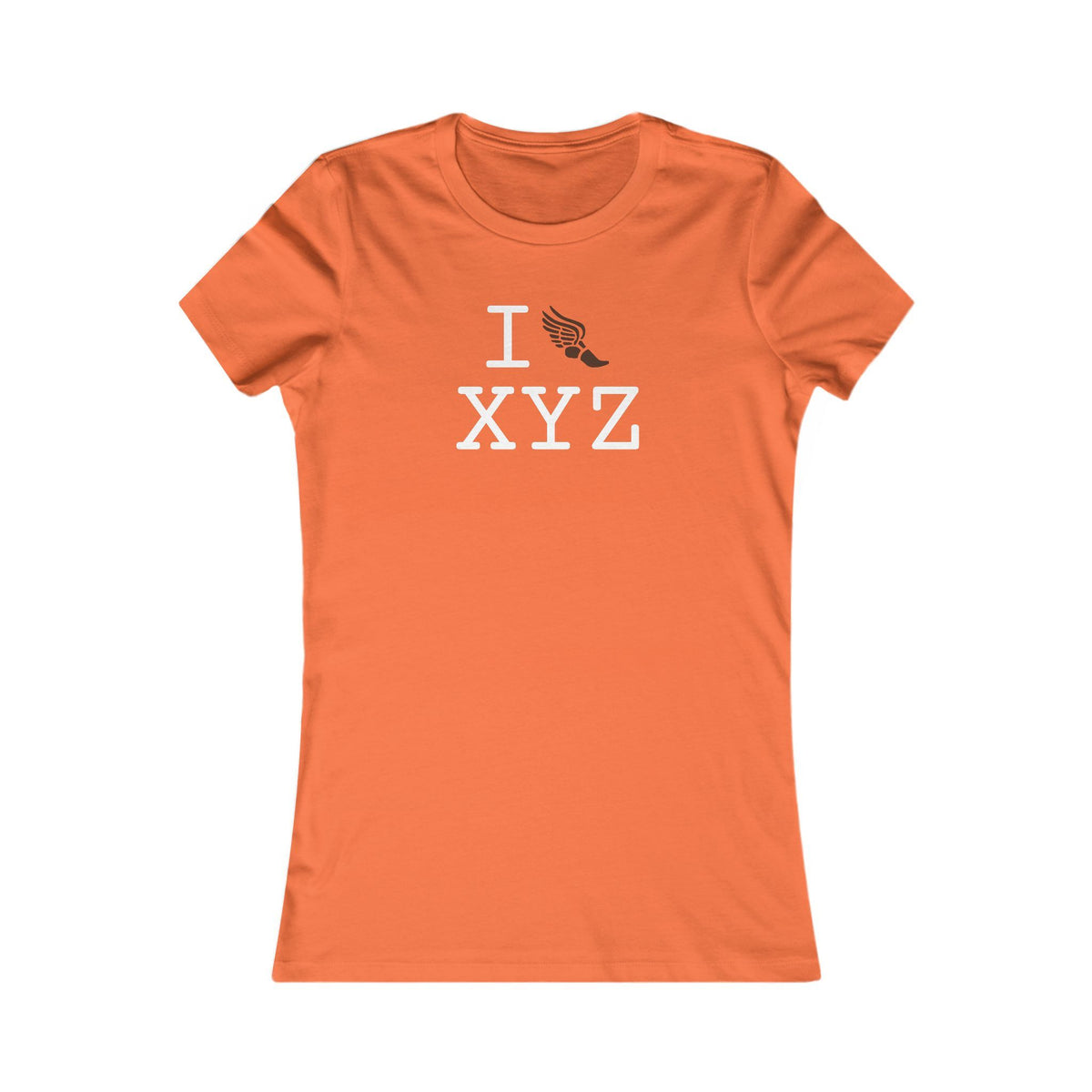 I Run women's T, brown logo