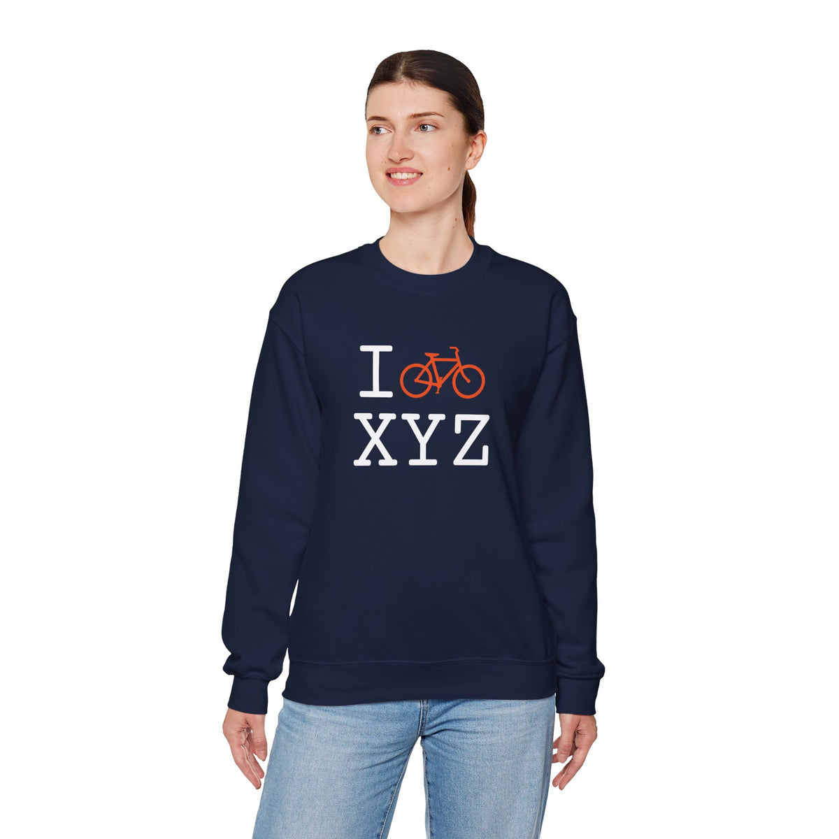 I Bike sweatshirt, orange bike