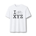 "I Bike ___" athletic T, grey bike