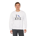 I Run sweatshirt, blue logo