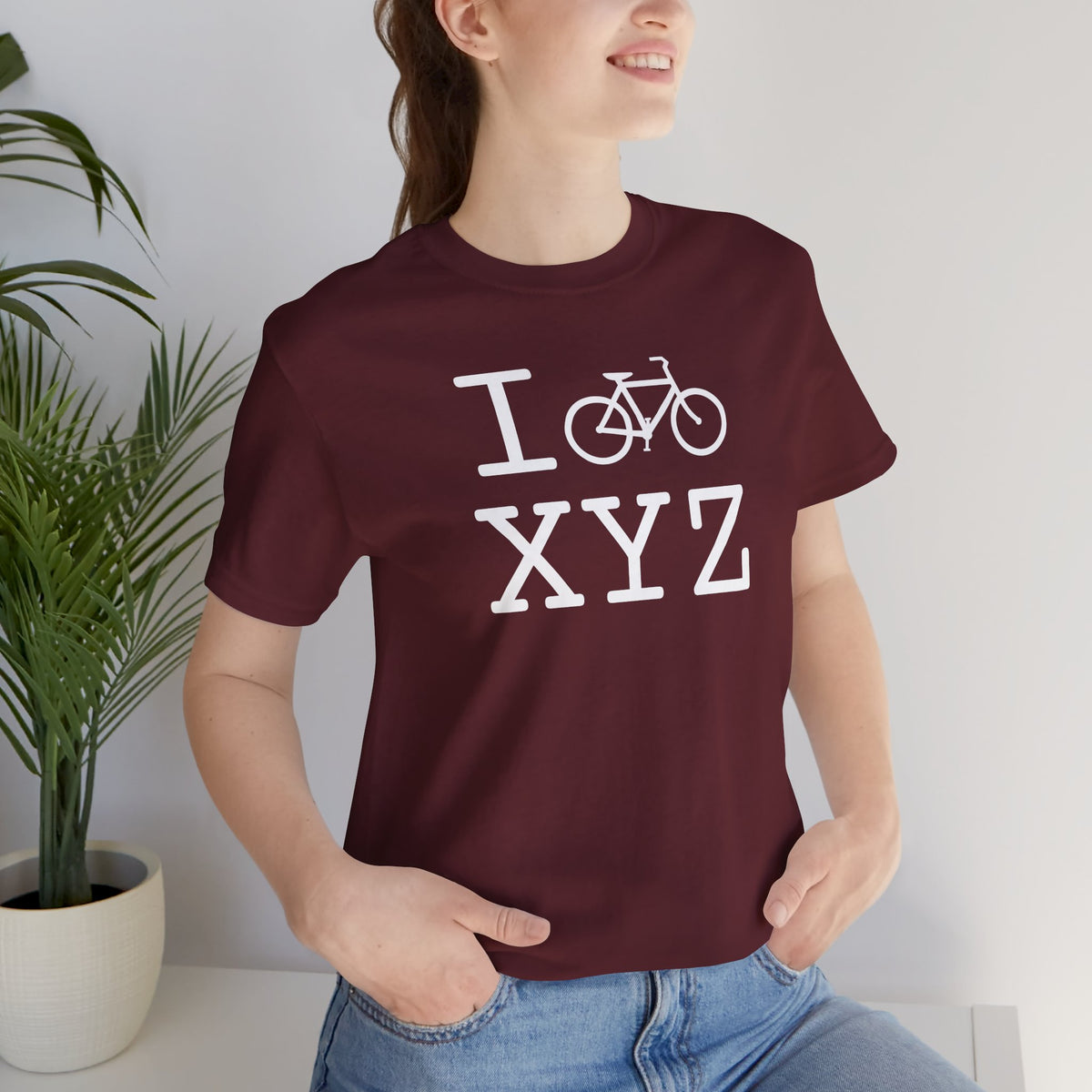 I Bike unisex T, white bike