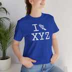 I Run unisex T, white logo
