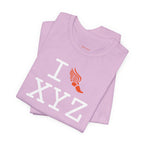 I Run unisex T, orange logo