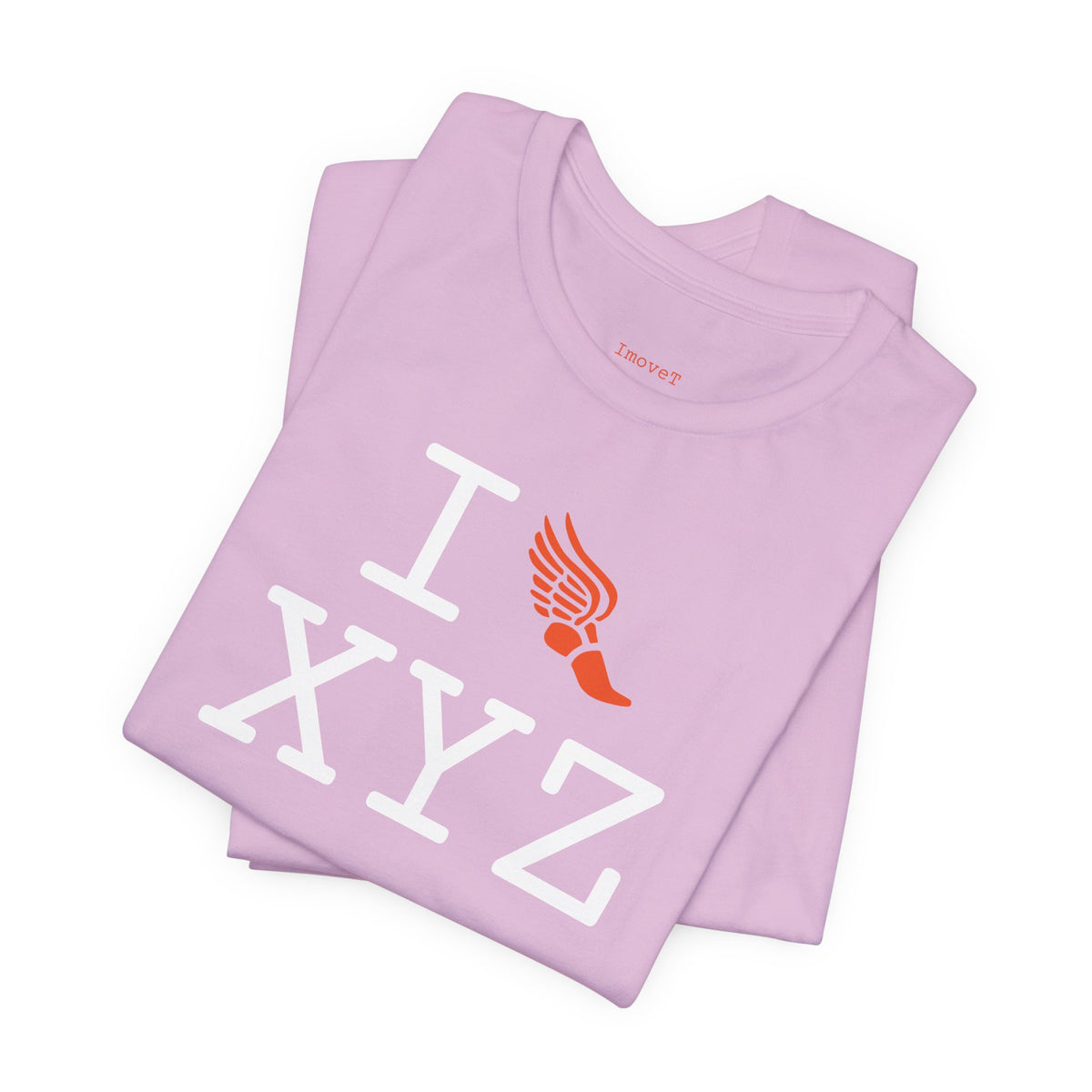 I Run unisex T, orange logo