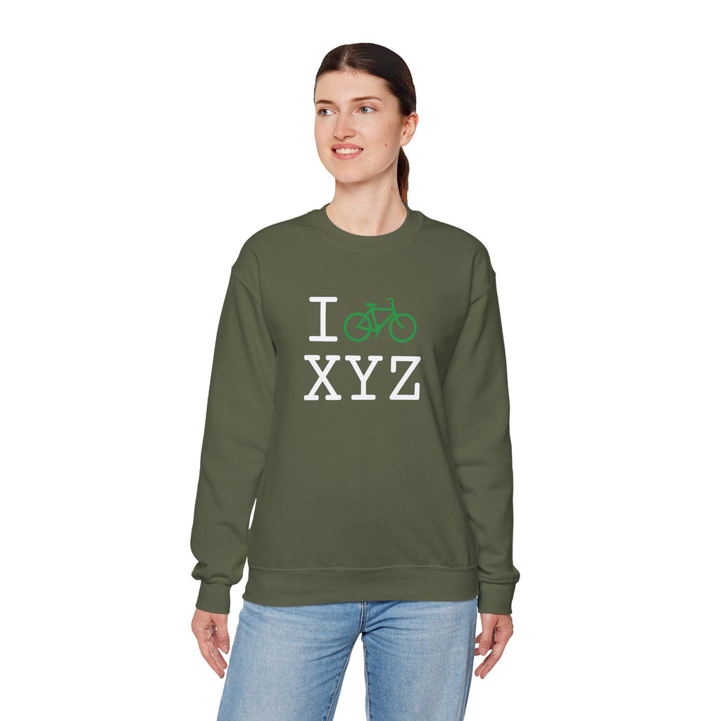 I Bike sweatshirt, green bike