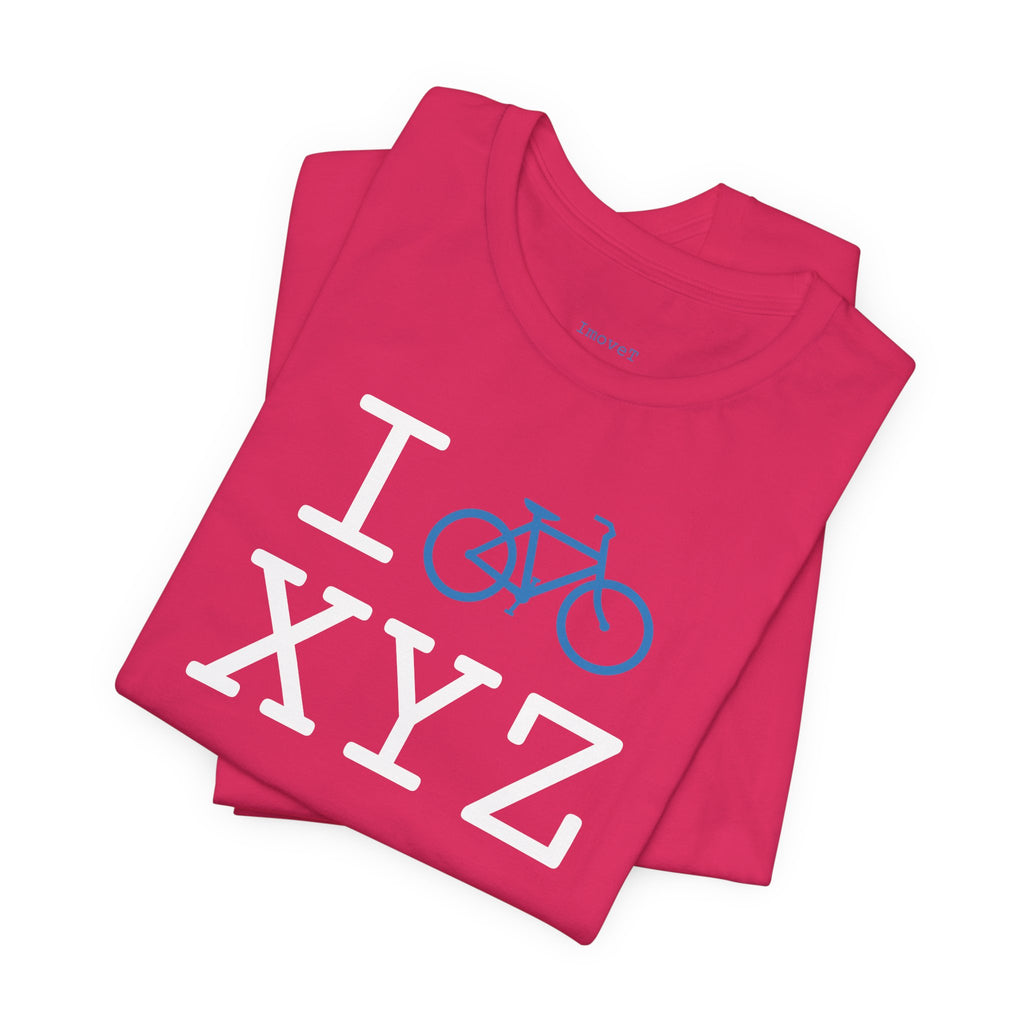 I Bike unisex T, light blue bike