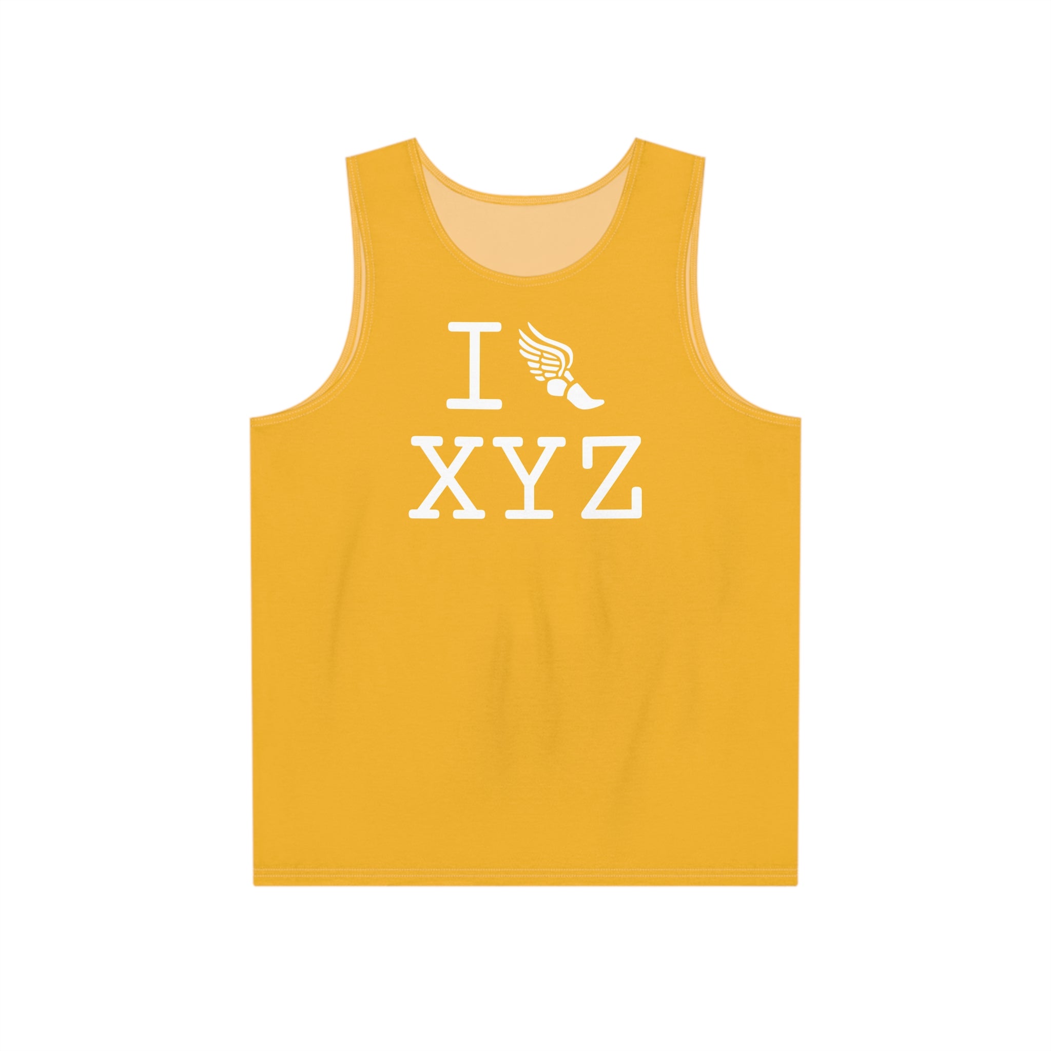 I Run men's singlet, gold